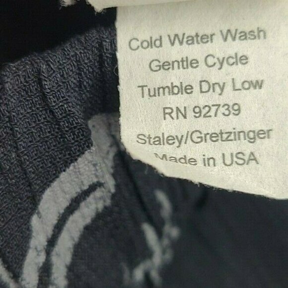 Vintage JG's Mad Lab Black Pants Womens Small Rayon Blend Handpainted Floral - Picture 5 of 6